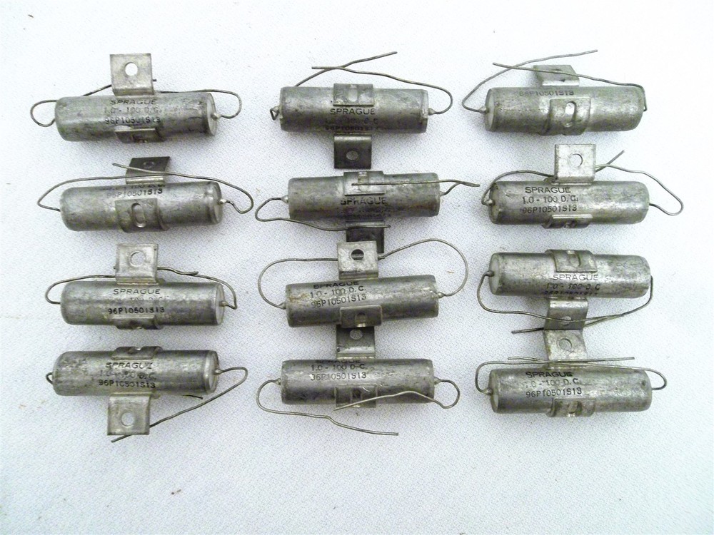 12x 1.0uF 100V SPRAGUE 96P10501S13 PIO CAPACITOR – Hermetically Glass Sealed