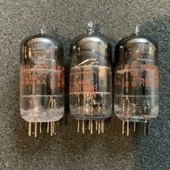 NOS Philco 12AV7 Tubes Trio 3ea MATCHED D-Get Black Plate Amplitrex Tested NICE!