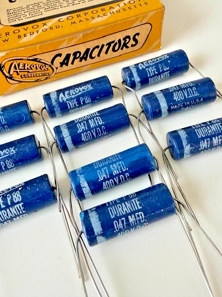 10X – .047uF @ 400V – AEROVOX P88N DURANITE **VINTAGE PAPER FILM** – GUITAR TONE