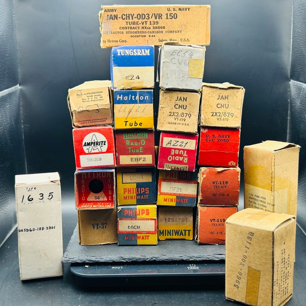Mixed NOS NIB Used Vintage Tube Lot JAN RCA Philips Haltron VT119 VR150