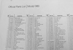 BIC TURNTABLE 980 COPY OF OWNER MANUAL & SERVICE MANUAL, BLOW UP & PARTS COMBO