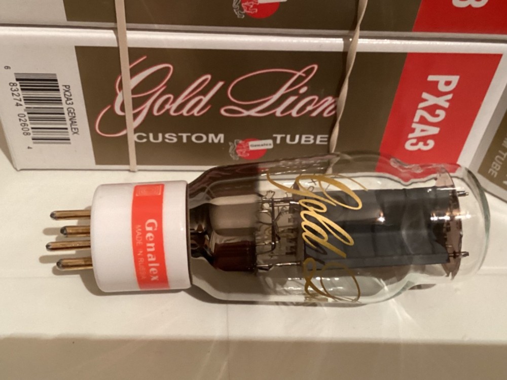 2A3 New Matched Pair Genalex Gold Lion PX 2A3 Gold Plated Grid Power Tubes