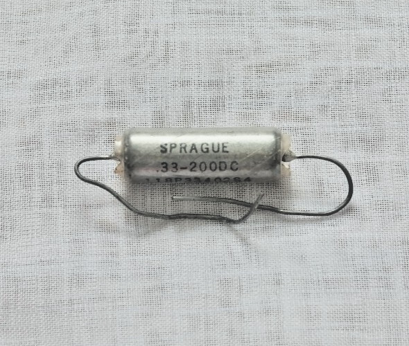 .33uF 200v Sprague Axial Capacitor Vitamin Q Tone Audio oil PIO guitar NOS 118P