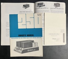 Vintage Original McIntosh Amplifier MC250 Manual, Brochure,NEW