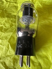 PAIR of unused 1940s U. S. Navy RCA CRC 2A3 Mil Spec Black Plate Tube. Orig Pkg.