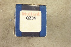 1, NEW, Mullard 5AR4 GZ34, fat base, dual getter, f31, Great Britain, 1958