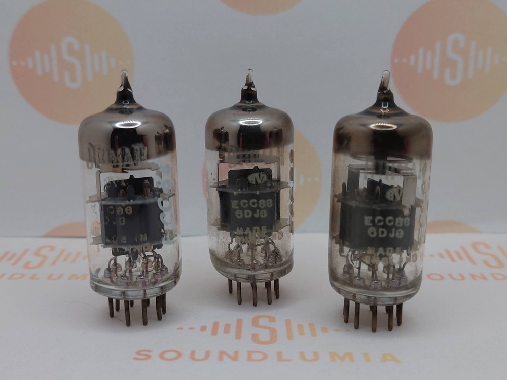 3x Brimar ECC88 6DJ8 O-Getter – Rochester 1961 – Near NOS