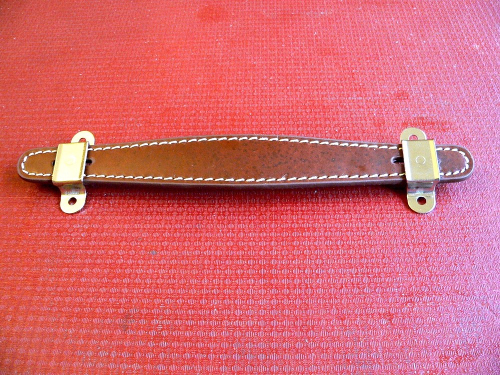 Brown Stitched Leather look Handle fits Fender Champ Deluxe amplifier Nickel end
