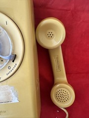 Vintage 1977 Stromberg Carlson 554 Wall Phone Gold Rotary Dial Bell System