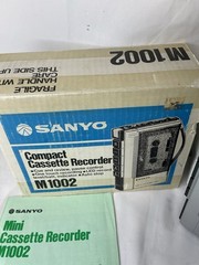 Sanyo Cassette Tape Voice Recorder M1002 New Old Stock, Tested And Working