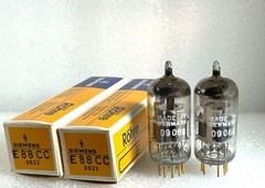 2 NOS tubes E88CC 6922 Siemens Munich 1964 “A4 8K” matched pair Lot09 066