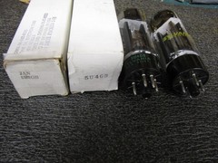 Sylvania 5U4GB / 5AS4A Rectifier Tubes …….NOS…..Pair of Black Plates