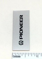 Pioneer Turntable Badge Logo For Dust Cover Metal Custom Made Silver w/Black Ink