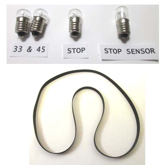 Philips Lamp Kit GA-212 GA-312 212 312 Turntable 33 45 STOP, STOP SENSOR + Belt