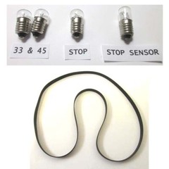 Philips Lamp Kit GA-212 GA-312 212 312 Turntable 33 45 STOP, STOP SENSOR + Belt