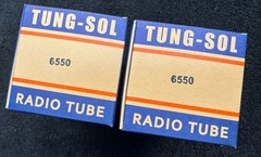 2 Plate Current Matched Tung-Sol 6550 Black Plate Tubes USA 1960