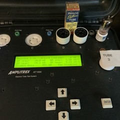NOS Philco 12AV7 Tubes Trio 3ea MATCHED D-Get Black Plate Amplitrex Tested NICE!