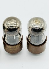 x2 PAIR RAYTHEON JAN CRP 6SN7WGT Military Fat Brown Base 280 6SN7GT i3