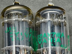 (2) Sylvania JAN-12AX7WA Mil Spec Tubes Gray Plate O Getters Tests Strong TV-7BU