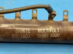 Ohmite Multivolt No. 1603 1000 Ohm Vintage Adjustable Resistor RE