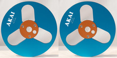 One Pair Blue Black TAPE REEL Akai 7” inch Light Metal Aluminum Take Up Reel