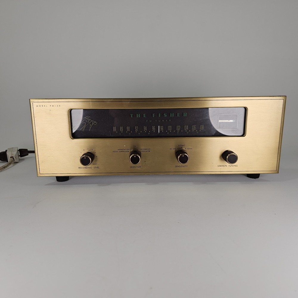 Vintage Fisher FM-50 Stereophonic Tube Tuner Serviced Radio Reciever