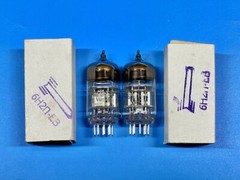 2 PCS 6N2P-EV (6CC41, 6N2P) / MATCHED PAIR / SILVER SHIELD / OTK MILITARY / USA