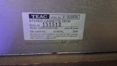 TEAC V-909RX Cassette Deck,Wood Case,Auto Reverse,Remote,Cleaning Kit, Works