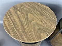 Vintage Pair – Zenith Circle of Sound Speakers – Wood Grain / Round / Retro Omni