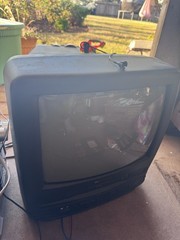 White-Westinghouse CRT TV/VCR Combo Built-In VCR, Model WVT-11321B Tested