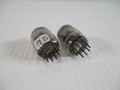Pair GE JAN 5670W Vacuum Tubes Black Plate Foil Getter TV-7 Tested Strong