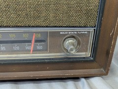 VINTAGE GENERAL ELECTRIC DUAL SPEAKER AM/FM Tube RADIO MODEL T1243B TESTED WORKS