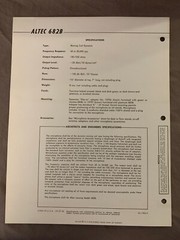 Vtg Original Altec 682B Omnidirectional Microphone Spec Sheet (A3)