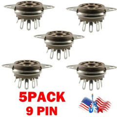 (5PCS)- 9 Pin For Belton Socket, Bottom Mount Micalex .75″ Chassis Hole HOT