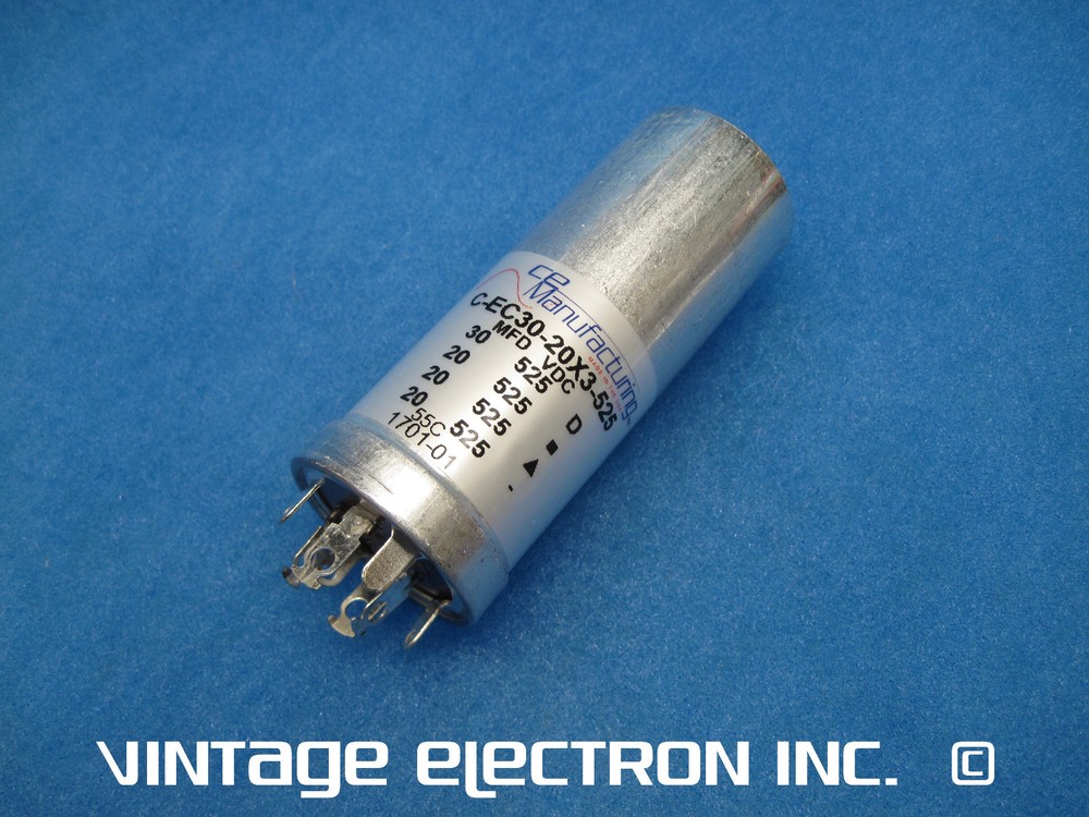 NEW Quad Multi Section Can Capacitor: 30/20/20/20uF @ 525VDC – Dynaco Stereo 70