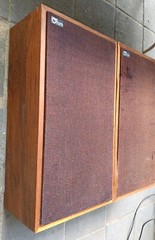 2 PC SET Ohm Model D Elctrodynanic Vintage Speakers Ohm Walsh WALNUT FINISH READ