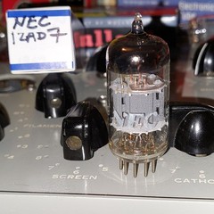 1x TV7D/U RTest Gm&mA 1959 NEC 12AD7 Matched Plates 1.83% Low-Noise 12AX7 Tube