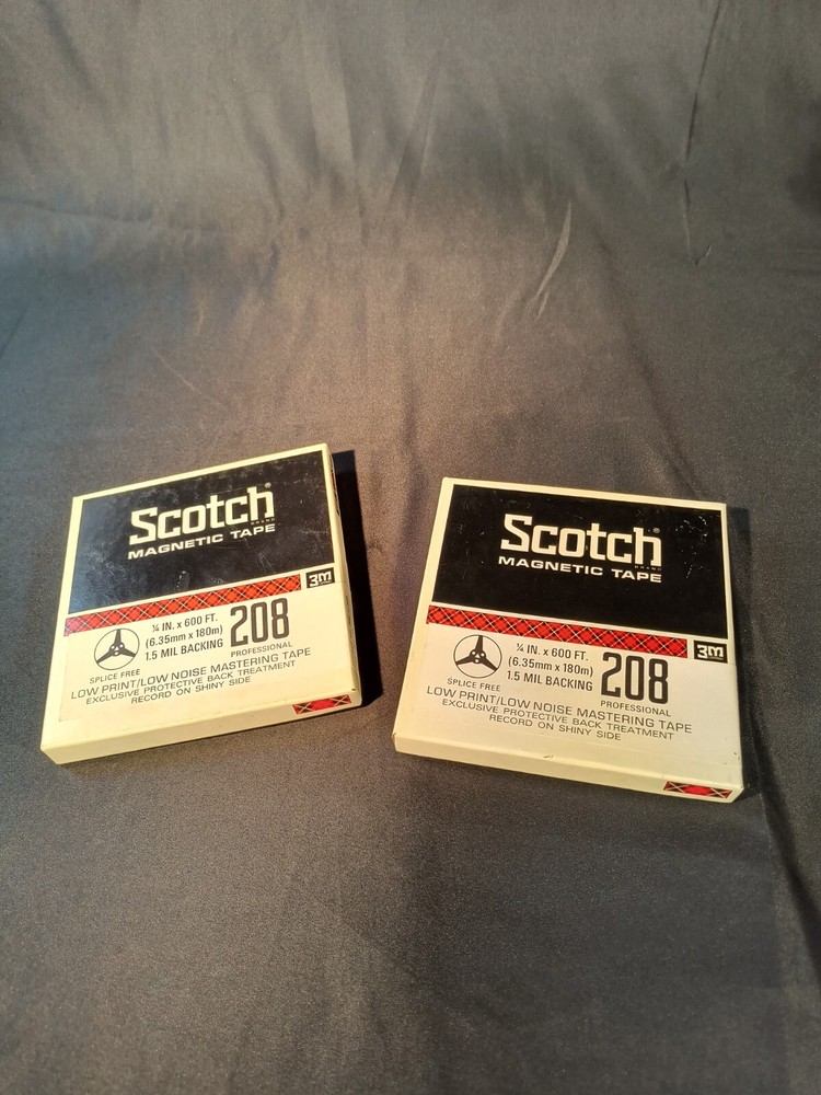 Scotch Magnetic Tape 208 Professional 1/4” x 600ft 3M New Old Stock – Lot of 2
