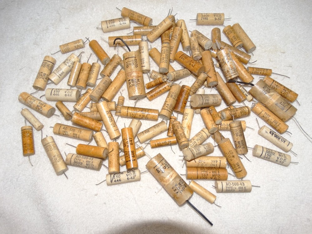 100 – Vintage 1950’s Ceramic Capacitor Pulls 100-150-200 vdc #16
