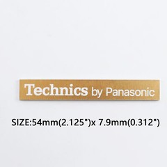 Technics by Panasonic Turntable Logo Badge 54mm(2.125″)X7.9mm(0.312″) gold