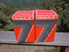 2 New In Box Realistic Minimus-7 40-2030c White 40W Bookshelf Speakers.