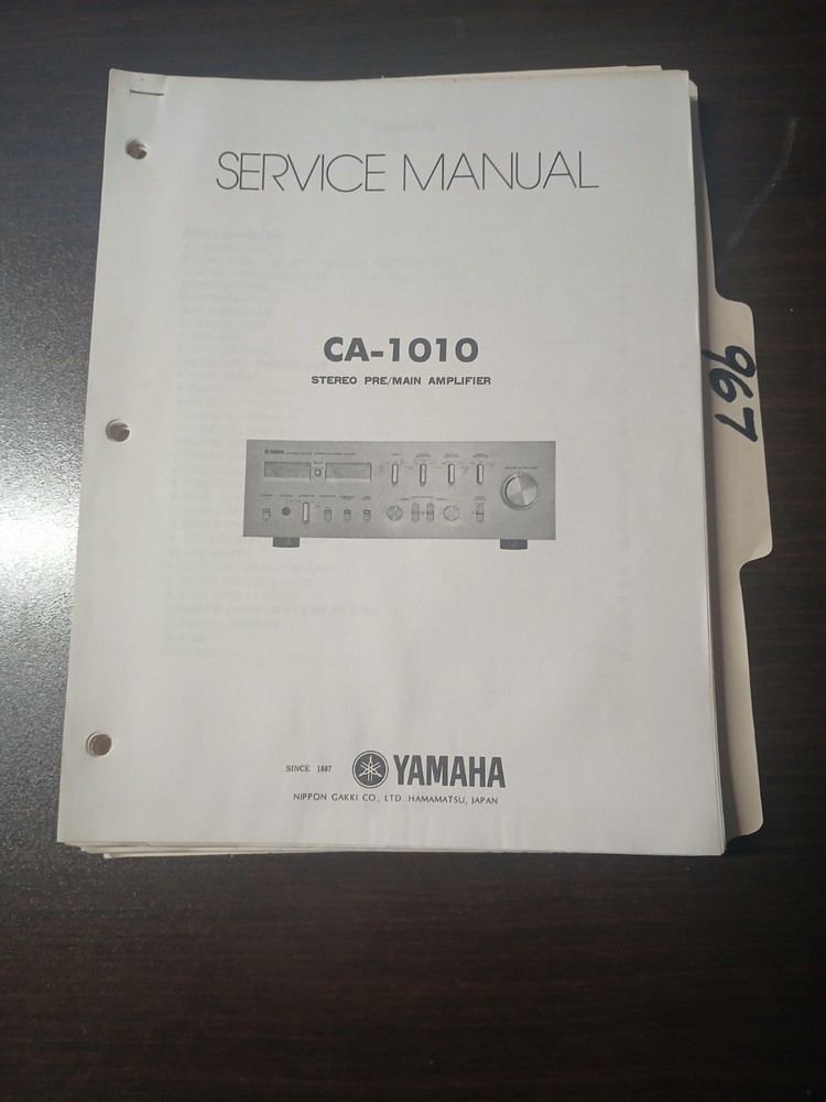 Yamaha CA-1010 Service Manual Original Repair Book Stereo Main Amplifier