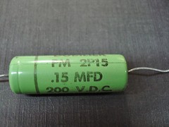 2 pcs Cornell Dubilier Greenie capacitor 200 VDC .15 MFD PM2P15 NOS
