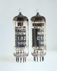 New matched pair E182CC 7119 tubes Philips Miniwatt SQ quality D-getter