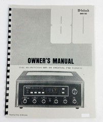 McIntosh MR 80 Digital FM Tuner Owners Manual Spiral 1980 Vintage