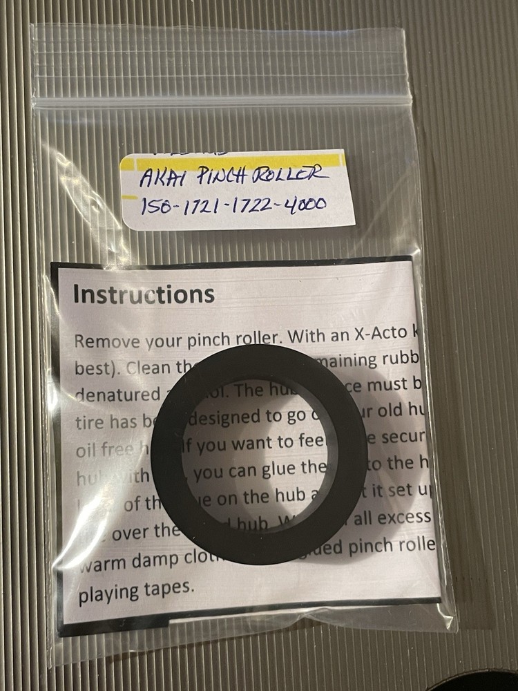 New AKAI Pinch Roller 150 ~ 1721 ~ 1722 ~ 4000 series Hub O.D. 1.16″