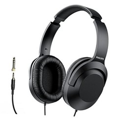 Philips Over Ear Wired Stereo Headphones for Podcasts, Studio One Size Black