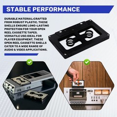 Cassette Case DIY Reel to Reel Cassette Tape Open Audio Plastic Black Q7L25645