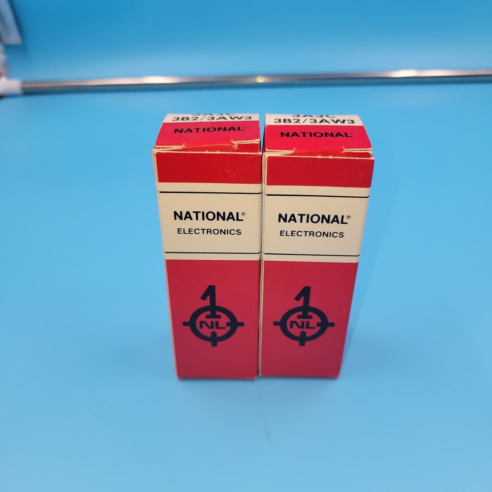 Lot of 2 National Electronic 3A3C / 3B2 / 3AW3 Vacuum Tubes NOS Open Box