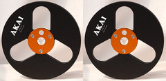 One Pair Blue Black TAPE REEL Akai 7” inch Light Metal Aluminum Take Up Reel